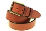 American Made Medium Brown Leather belt for men brass buckle