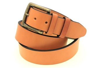 American Made Tan Leather belt for men brass buckle