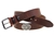 Made in USA hot dipped tan Harness leather belt with Right to Bear Arms conchos and double loops