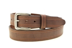 Made in USA Sunset Brown Harness Leather Belt Double Saddle Groove