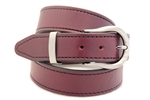 American Made Burgundy Leather belt horseshoe buckle set