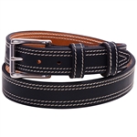 Made in USA Re-Tanned Denim Blue Belt Double Layer