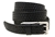 Made In USA black Bridle leather belt with Basket Weave Embossing And Double Holes