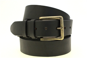 American Made Black Leather belt for men with brass buckle