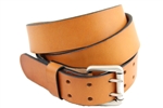 Made In USA London Tan Bridle Leather Belt With Double Hole And An Old Silver Finish Roller Buckle