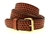 American Made Medium Brown Leather belt for men basket weave