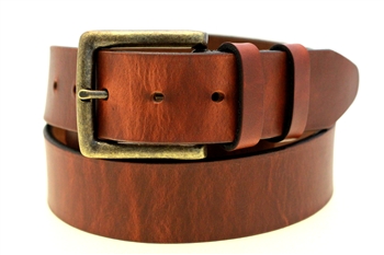 Made in USA hot dipped tan Harness leather belt with brass buckle