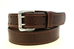 Made in USA Sunset Brown Harness Leather Belt Double Hole Saddle Groove
