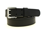 American Made Black Leather belt With saddle groove and double holes