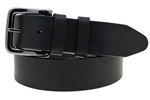 Made in USA Black Latigo Leather Belt With Double Loop