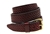 American Made Burgundy Leather belt With Embossing And Solid Brass Roller Buckle