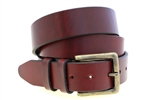 Made in USA Burgundy Latigo Leather Belt Single Hole