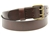 Made In USA Chestnut Oiled Latigo Double Hole Leather Belt With An Old Brass Finish Roller Buckle