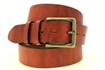 American Made light brown Leather belt for men with double loop