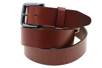 Made In USA TAn Oiled Latigo Leather Belt With Black Nickel Buckle