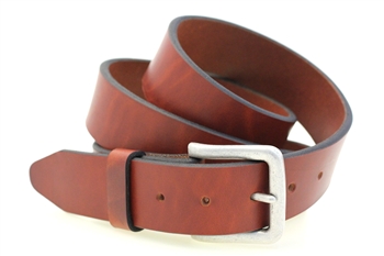 Made in USA Light brown Show Harness Leather Belt Old Silver Finish Buckle