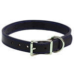 American Made black Bridle leather dog collar contrast stitching