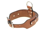 American Made medium brown English Bridle agitation dog collar with handle