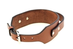 American Made medium brown English Bridle agitation dog collar with handle