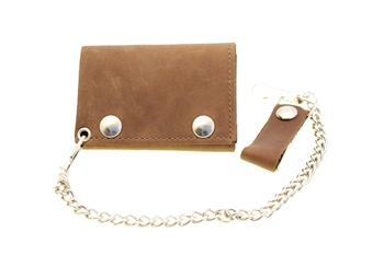 American Made men's biker wallet pull-up leather