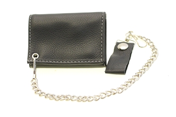 American Made men's biker wallet top grain leather contrast stitching