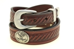 Chestnut bridle belt Tapered Domed And Embossed Golf Club Conchos
