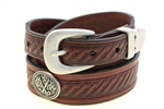 Chestnut bridle belt Tapered Domed And Embossed Golf Ball Conchos