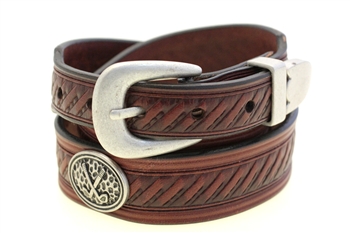 Chestnut bridle belt Tapered Domed And Embossed Golf Ball Conchos