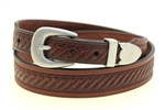 Chestnut bridle belt Tapered Domed And Embossed