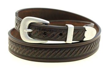 Havana bridle belt Tapered Domed And Embossed