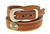 London Tan Bridle Leather belt Tapered Domed And Embossed Golf Club Conchos