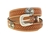 Natural Tan Harness belt Tapered Domed And Embossed Golf Club Conchos