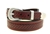 Burgundy Latigo belt Tapered Domed And Embossed