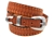 American Made Tapered London Tan Leather belt With Embossing And 3-piece buckle set