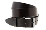 Made In USA medium brown Oiled Latigo Leather Belt With Black Nickel Buckle