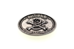 'Dont' Tread On Me' snake and crossed bones concho with 3D raised design