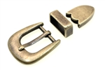 Buckle, Loop And Tip Set With Old Brass Finish