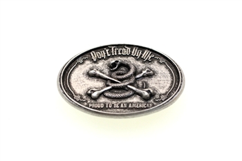 'Don't Tread On Me' Belt Concho With Raised Snake And Crossed Bones Design
